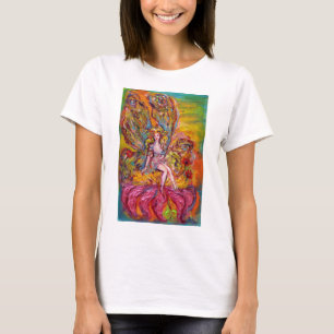 FLOWER FAIRY PÅ ROSA IRIS fantasi T-shirt