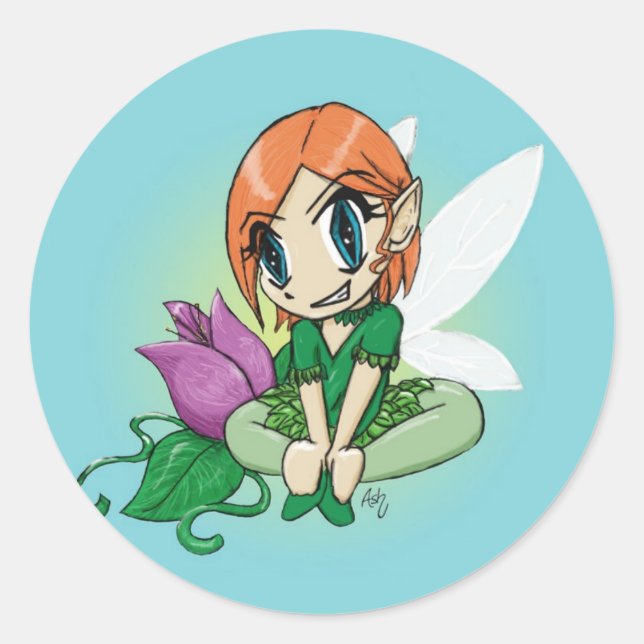 Flower Fairy Runt Klistermärke (Framsida)