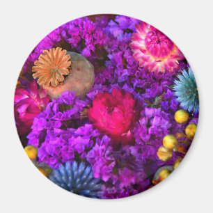 Flower fall lila blue rosa guld blommigt magnet