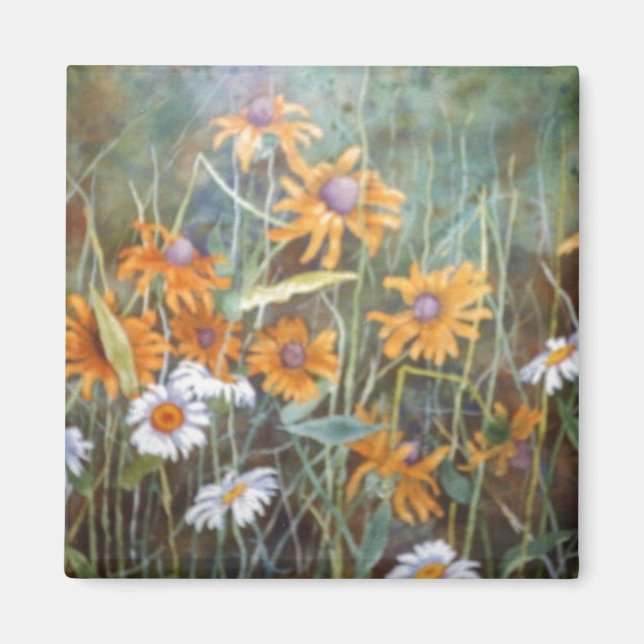 "Flower Fält #1" Blommigt Magnet (Framsidan)