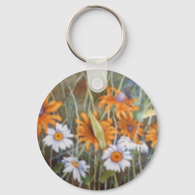 "Flower Fält #1"-Blommigtens nyckelkedja Nyckelring (Framsida)