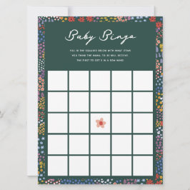 Flower Fält Baby Shower Bingo Game Inbjudningar
