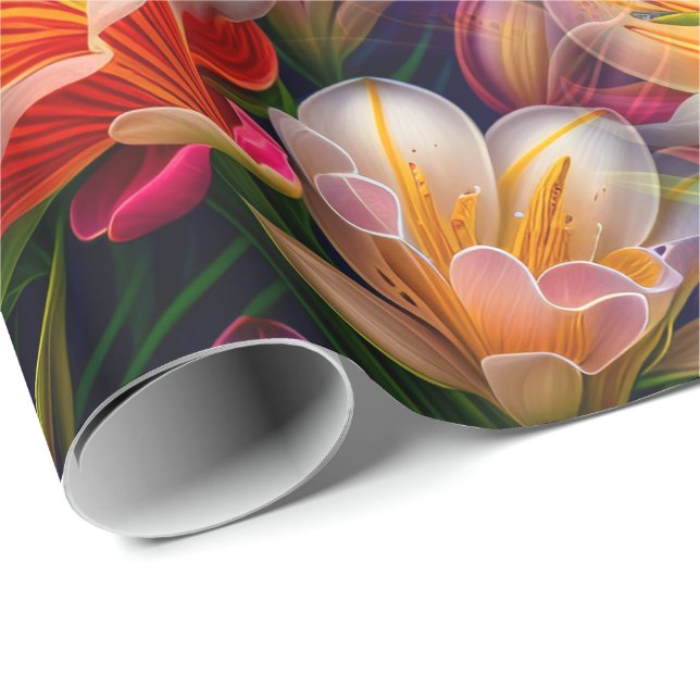 Flower Fantasique Unique Presentpapper (Rullad Hörn)