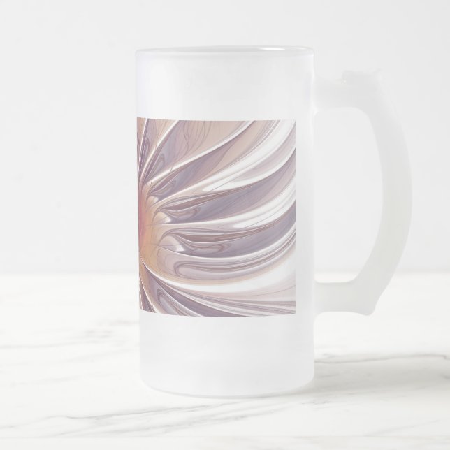 Flower Fantasy abstrakt Fractal Art Frostat Ölglas (Höger)