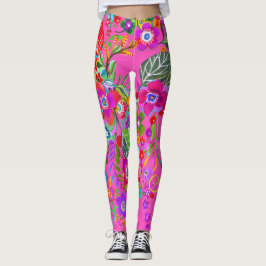 Flower Fantasy Shock rosa Leggings
