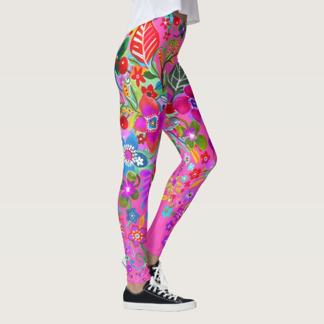 Flower Fantasy Shock rosa Leggings (Höger)