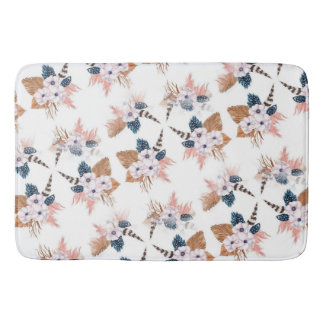 Flower Feather Boho Geometric Bath Mat Badrumsmatta