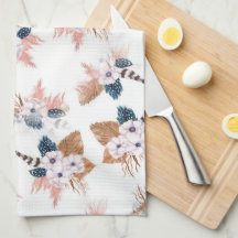Flower & Feather Boho Geometric Kitchen towts