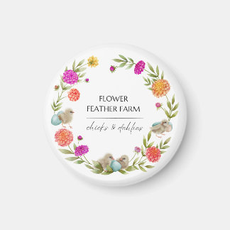 Flower Feather Farm 2,4 cm Circle Magnet