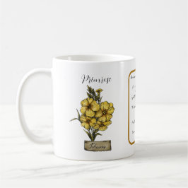 Flower FEBRUARY Birthday Primrose Dikt Kaffemugg