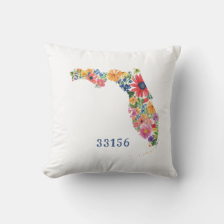 Flower-Filled Florida Cushion + Anpassade Text Kudde