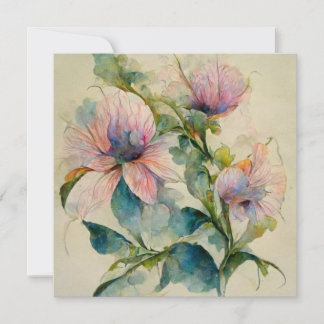 Flower Floral Watercolor Pastel Painting Inbjudningar