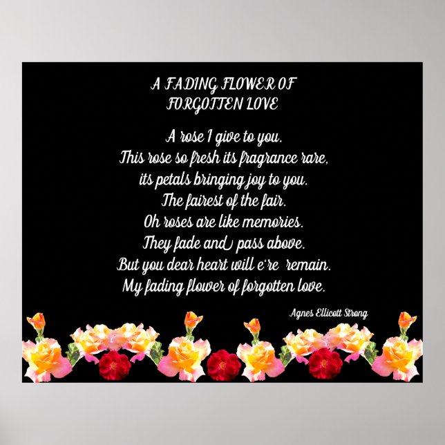 FLOWER FORGOTTEN KÄRLEK POSTER (Framsidan)