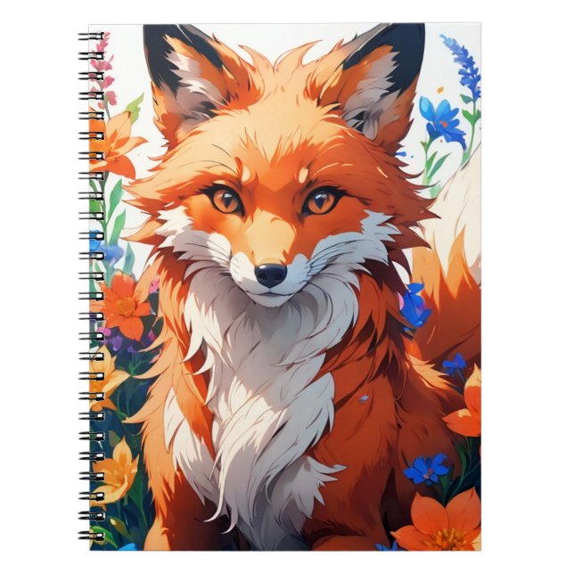 Flower Fox Anteckningsbok (Framsidan)