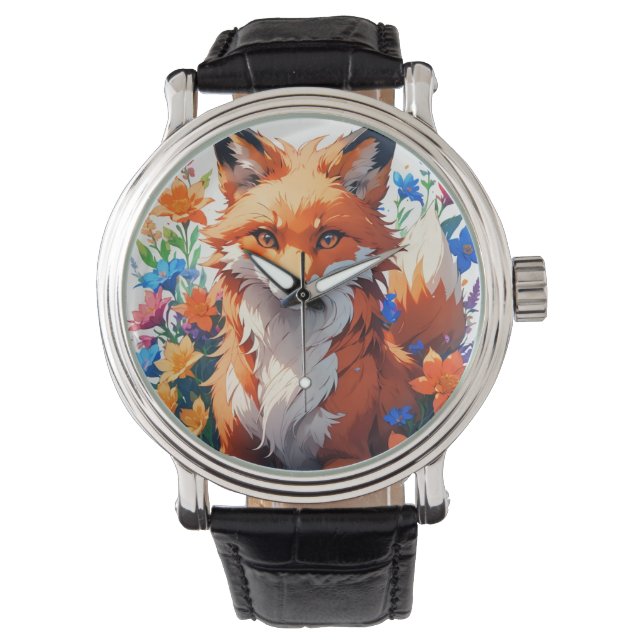 Flower Fox Armbandsur (Framsida)