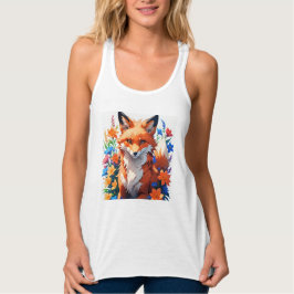 Flower Fox Linne Med Racerback