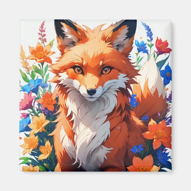 Flower Fox Magnet (Framsidan)