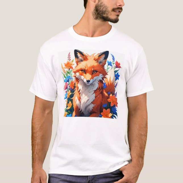 Flower Fox T Shirt (Framsida)