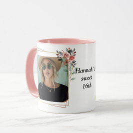 flower frame photo mugg