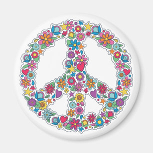 Flower-Fredsteckenet Magnet