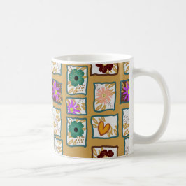 Flower frimärke mönster kaffemugg