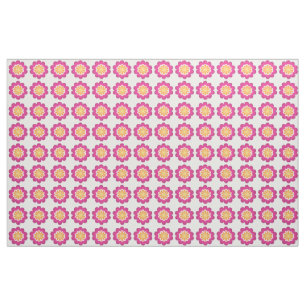 Flower Fusion_Geometric Sunburst_Poppy Fuchsia Tyg
