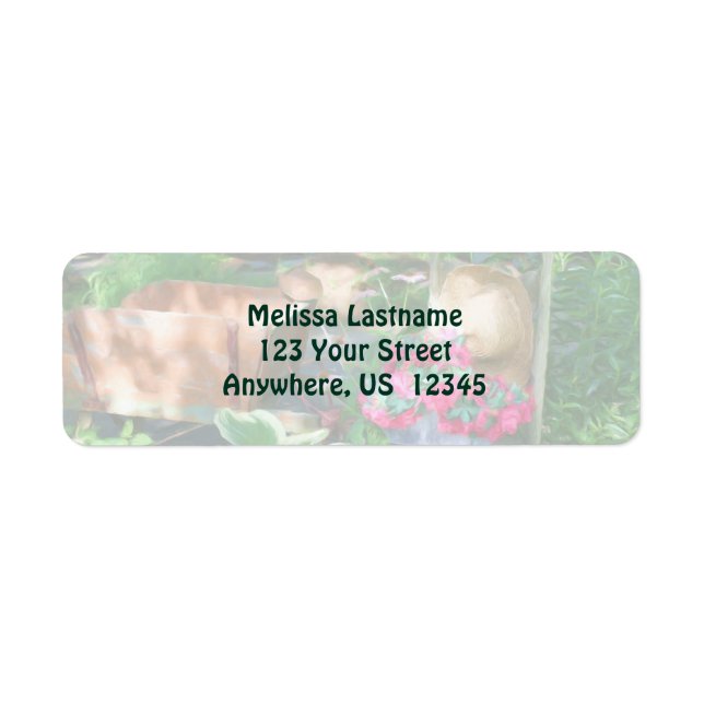 Flower Garden Arrangement Painting Address Returadress Etikett (Framsidan)