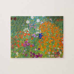 Flower Garden by Gustav Klimt Pussel