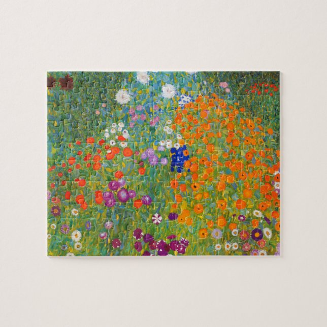 Flower Garden by Gustav Klimt Pussel (Horisontell)