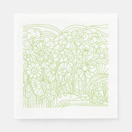 Flower Garden Green Pappersservett