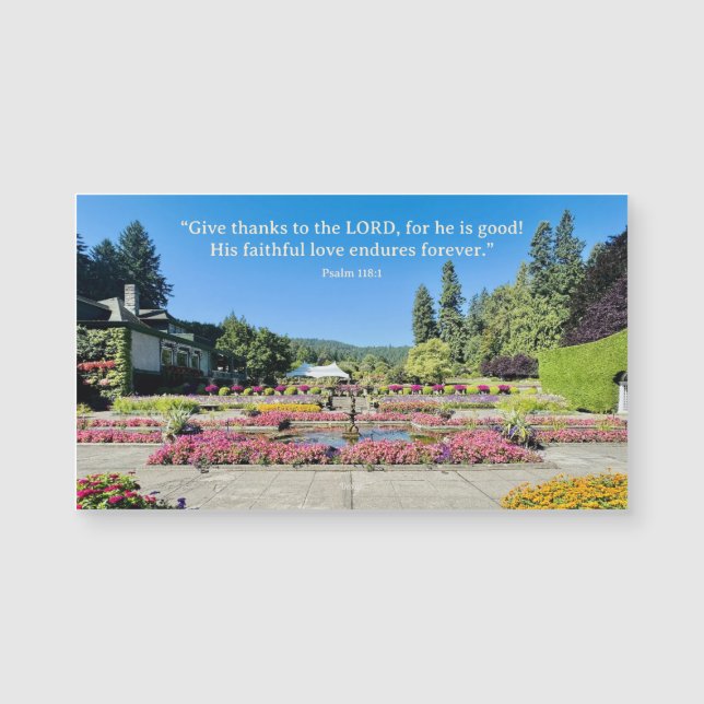 Flower Gardens Give Thanks Inspiring Quote Magnet (Framsida)