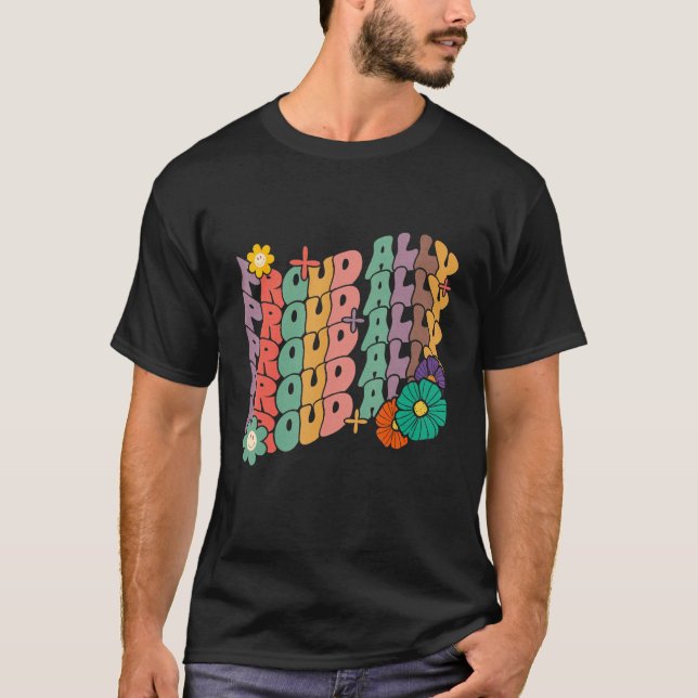 Flower Gay Pride Month LGBTQ Proud Ally Gender Equ T Shirt (Framsida)
