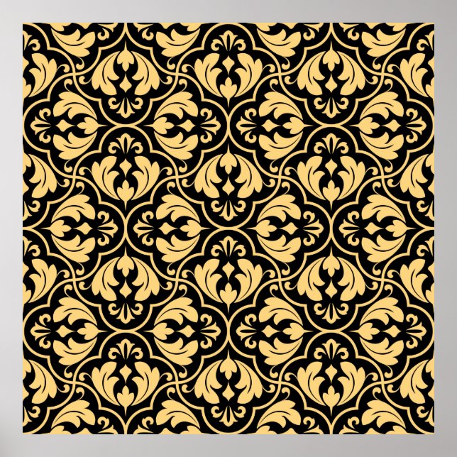 Flower geometric mönster. Sömlös vintage backgro Poster (Framsidan)