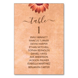 Flower Gerbera på Abstrakt peach Bröllop Bordsnummer