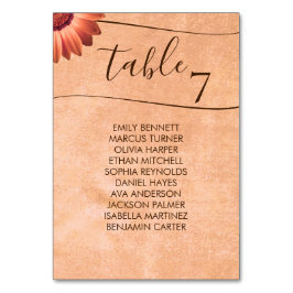 Flower Gerbera på Abstrakt peach Bröllop Bordsnummer