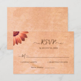 Flower Gerbera på Abstrakt peach Bröllop OSA Kort