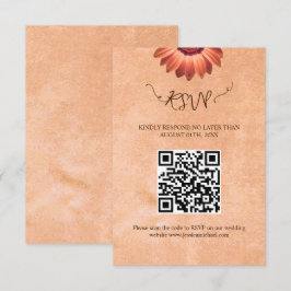 Flower Gerbera på Abstrakt peach Bröllop OSA Kort
