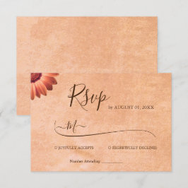 Flower Gerbera på Abstrakt peach Bröllop OSA Kort