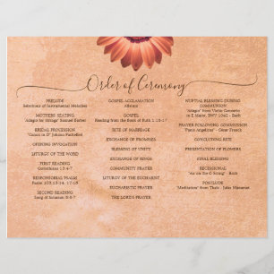 Flower Gerbera på Abstrakt peach Bröllop Reklamblad