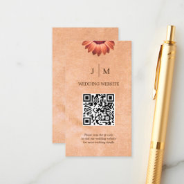 Flower Gerbera på Abstrakt peach Bröllop Tilläggskort