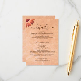 Flower Gerbera på Abstrakt peach Bröllop Tilläggskort