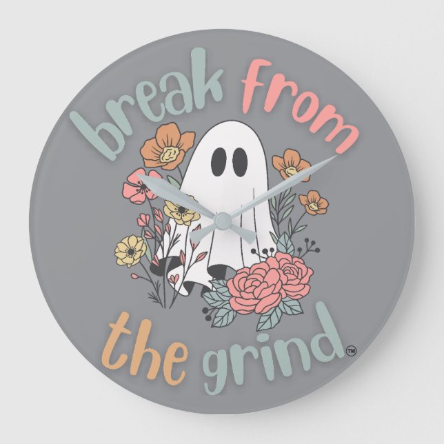 Flower Ghost BFTG Clock Stor Klocka (Framsida)