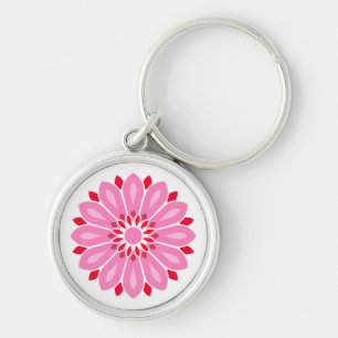 FLOWER GIFT MAKE WIFE BOYFRIEND FRIEND RUND SILVERFÄRGAD NYCKELRING
