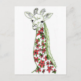 Flower Giraffe Art vykort