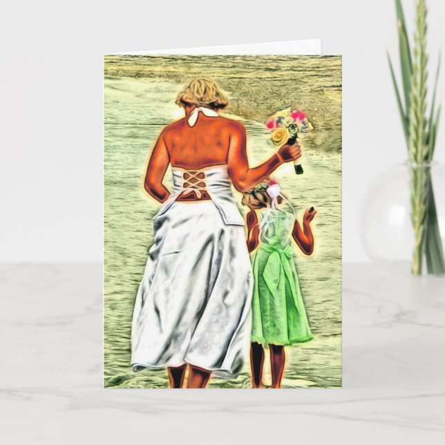 Flower Girl and Bride, Bröllop Grattisar Kort (Framsida)