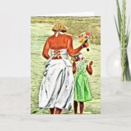Flower Girl and Bride, Bröllop Grattisar Kort