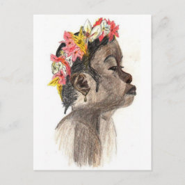 Flower Girl Art-vykort Vykort