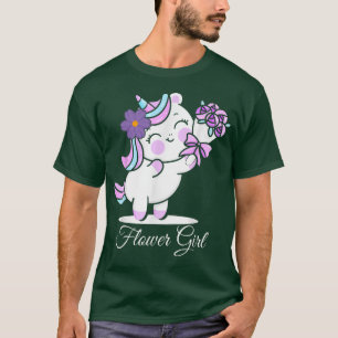 Flower Girl, Bride Unicorn Flowers, gift Bröllop T Shirt