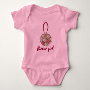 Flower Girl Bridesmaid Rosa ros Bröllop Bouquet T Shirt