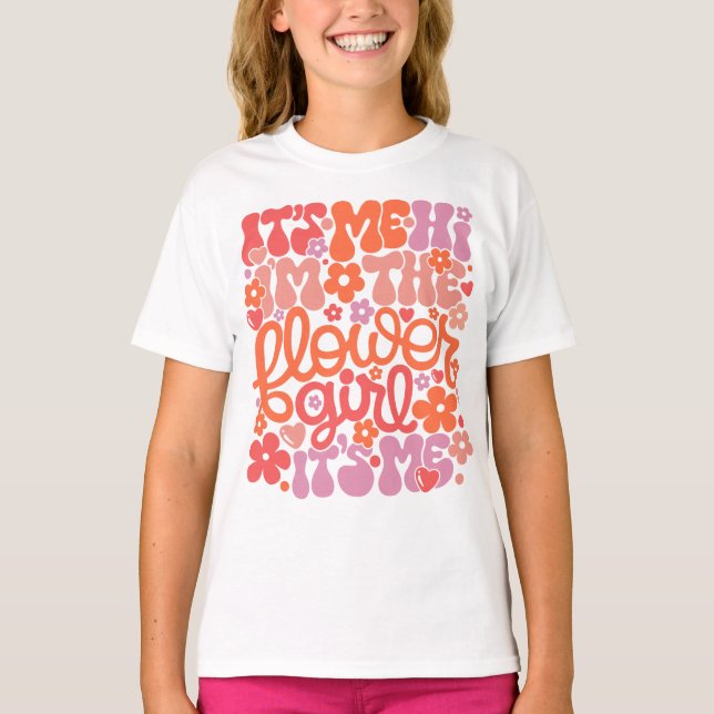 Flower Girl Bröllop Cute Trendig Möhippa Gifts T Shirt (Framsida)